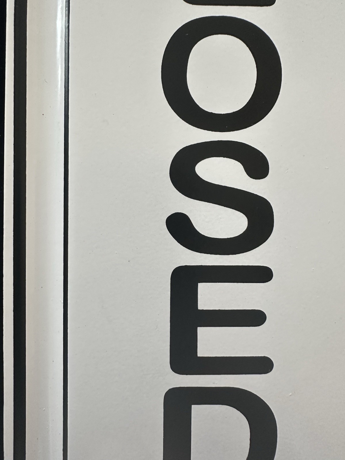 OPEN/CLOSED BUSINESS SIGN-VINTAGE STYLE WHITE TIN BLACK LETTERS DOOR SIGN-NEW