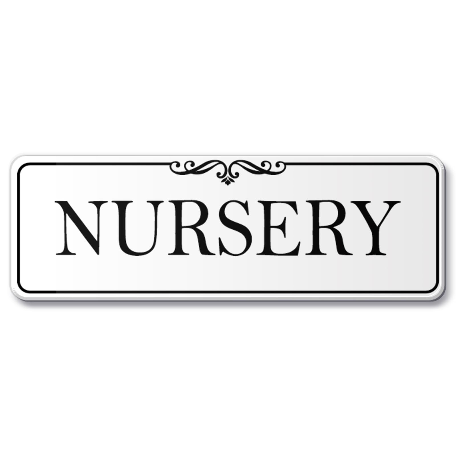 9×3 Inch Nursery Sign, Acrylic Self-stick Door Wall Signage Great for Offices…