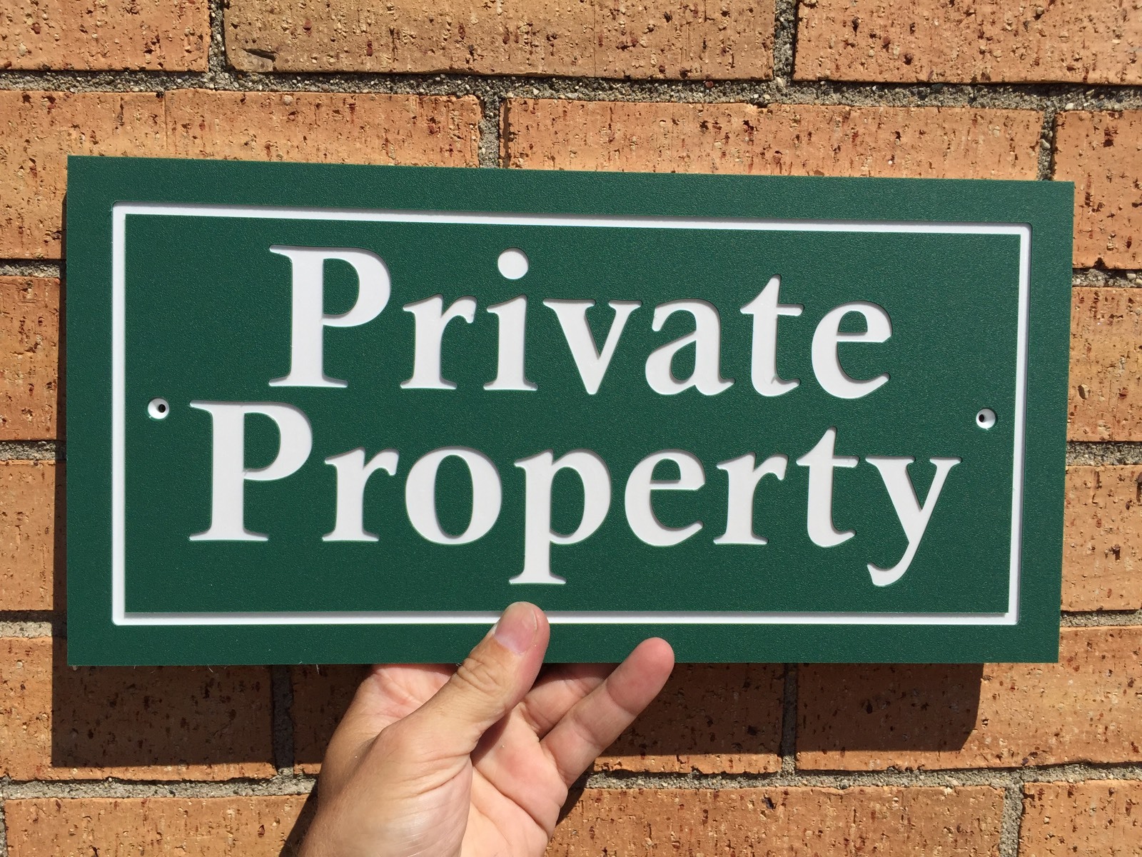 Rectangle PRIVATE PROPERTY Sign 14×7&Prime; 1/4&Prime; King ColorCore Red/White