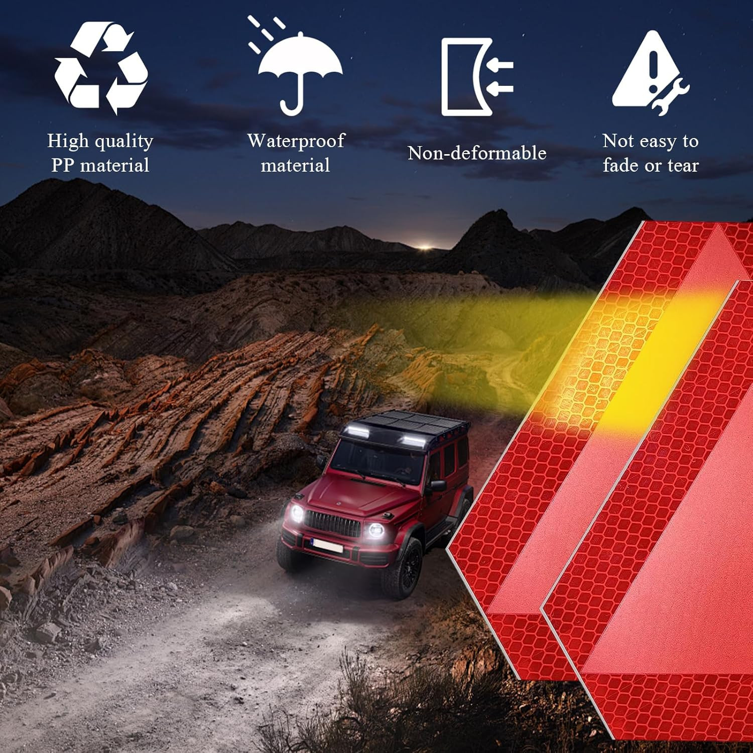 2 Pack Slow Moving Vehicle Triangle Sticker,8 X 7 Inch Diamond Grade Reflective.