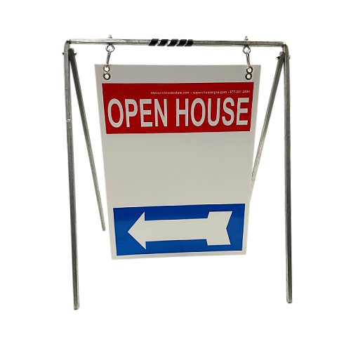 Real Estate Open House Sign Kit Metal A-Frame 5-Pack Red White Blue Swinger