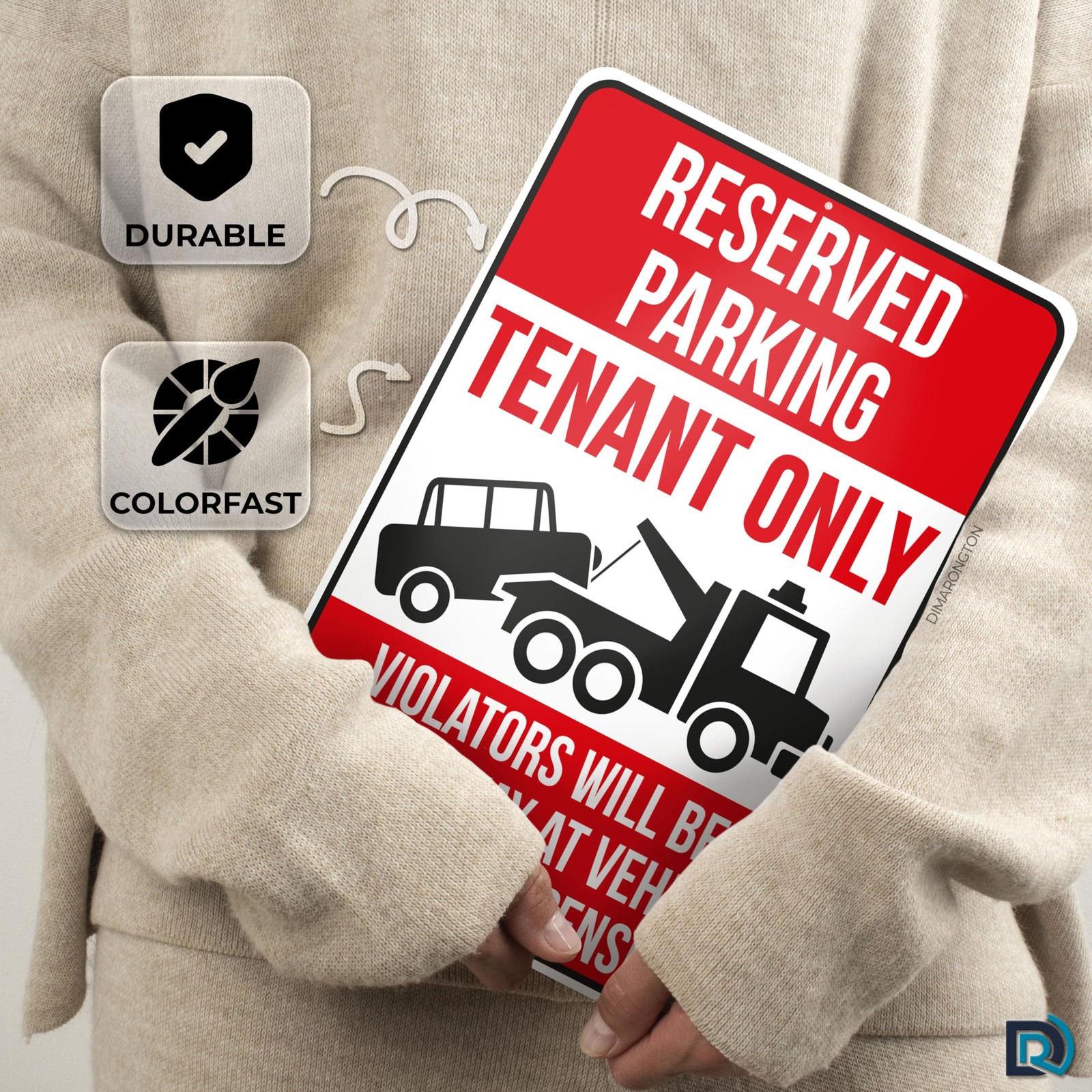 Tenant Parking Only Sign 10×14 Inch Reflective Aluminum Reserved Will Be Towed