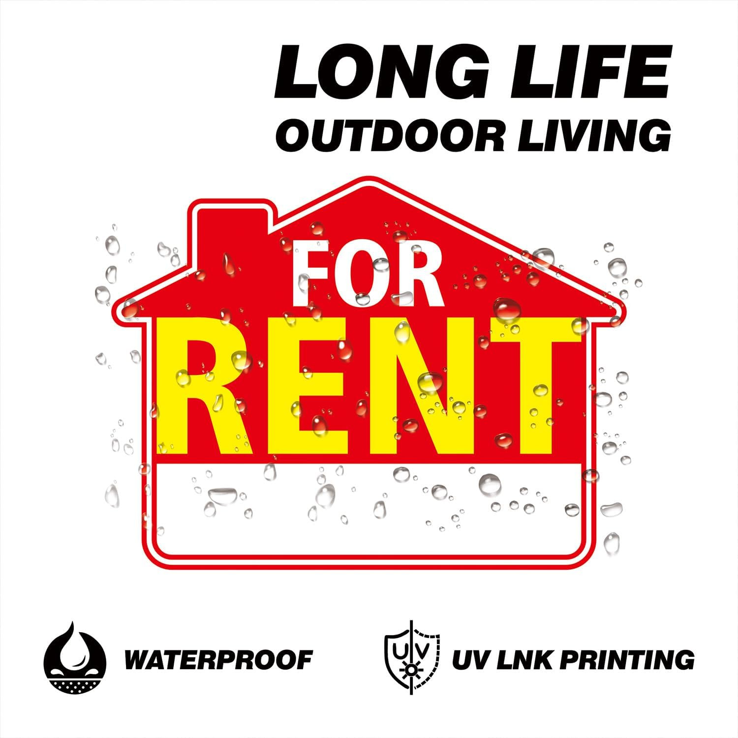 For Rent Signs with Stakes 17&Prime;X13&Prime; – Double-Sided Red White Yellow Yard Signs –