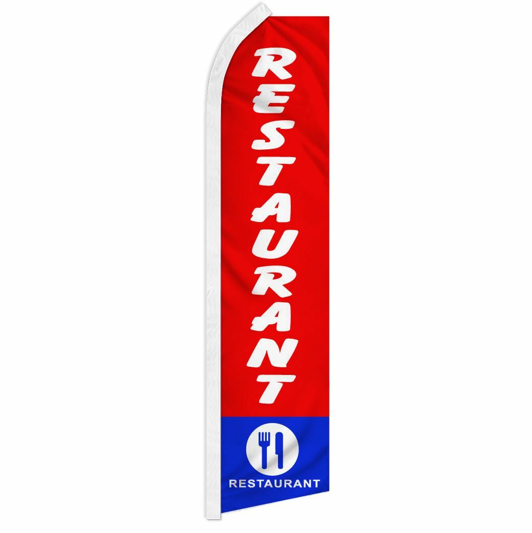 « RESTAURANT » advertising super flag swooper banner business sign food cafe diner