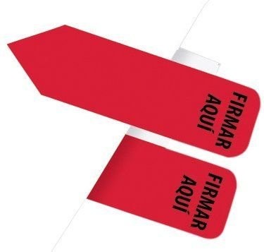Red Arrow Flags Sign Here in Spanish 120 Adhesive Page Markers for Documents