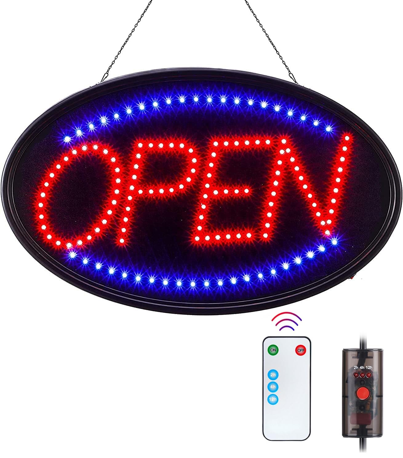 LED Open Sign, Large 23×14 inch Business Open Sign with Remote Electric Displ…