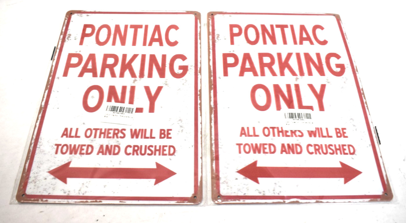 Pontiac Parking Only Metal Sign 8&Prime; x 12&Prime; Aluminum Stainless Steel Sign 2 Pack