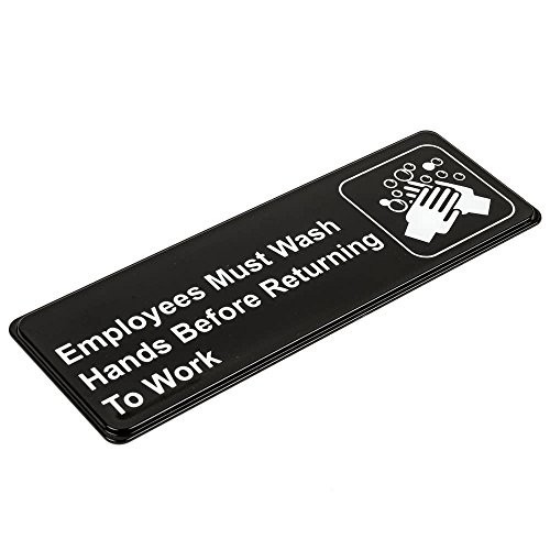 Employees Must Wash Hands Before Returning to Work Sign Pack of 2 9×3 Inches