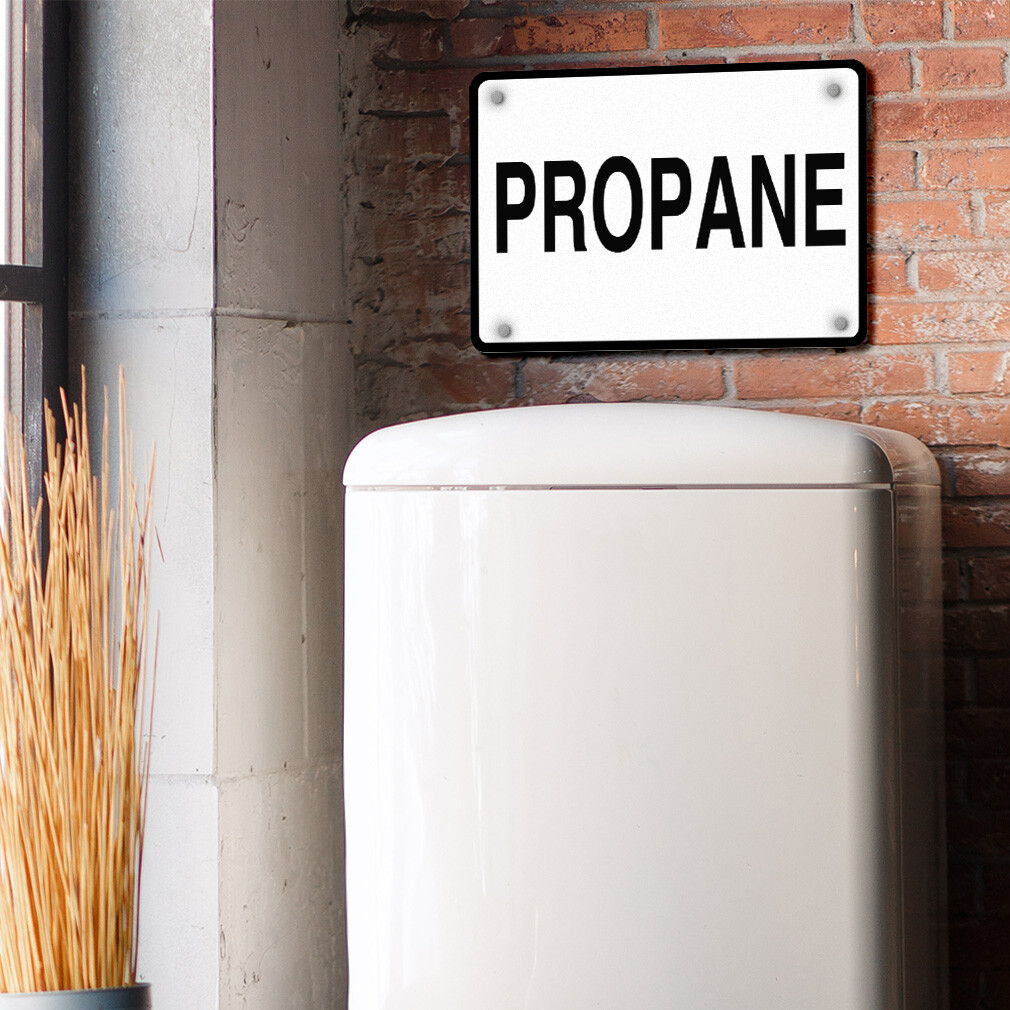 Horizontal Metal Sign Propane Hazard Flammable Weatherproof Street Signage