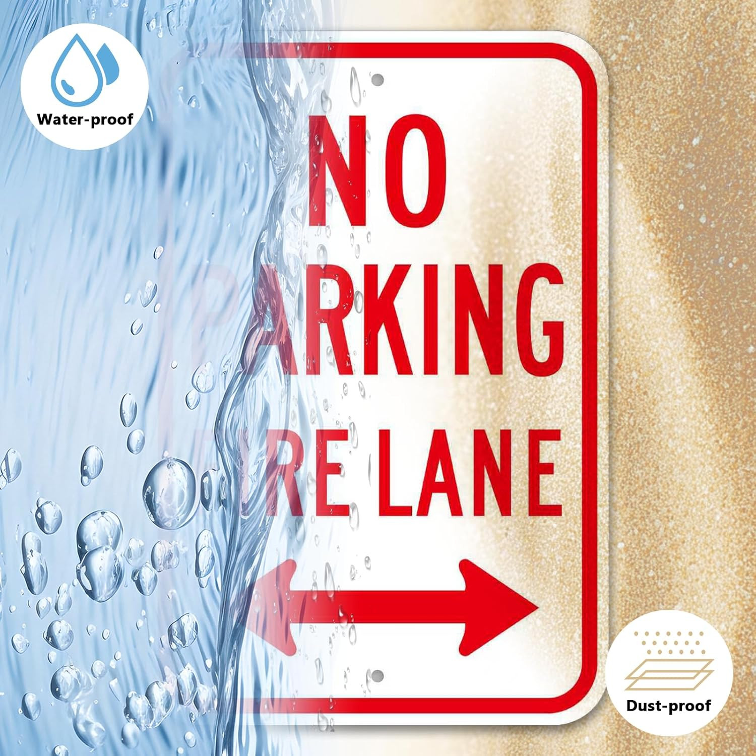 4 Pack Large No Parking, Fire Lane Sign, 18 X 12 Inches Reflective Rust Free Alu