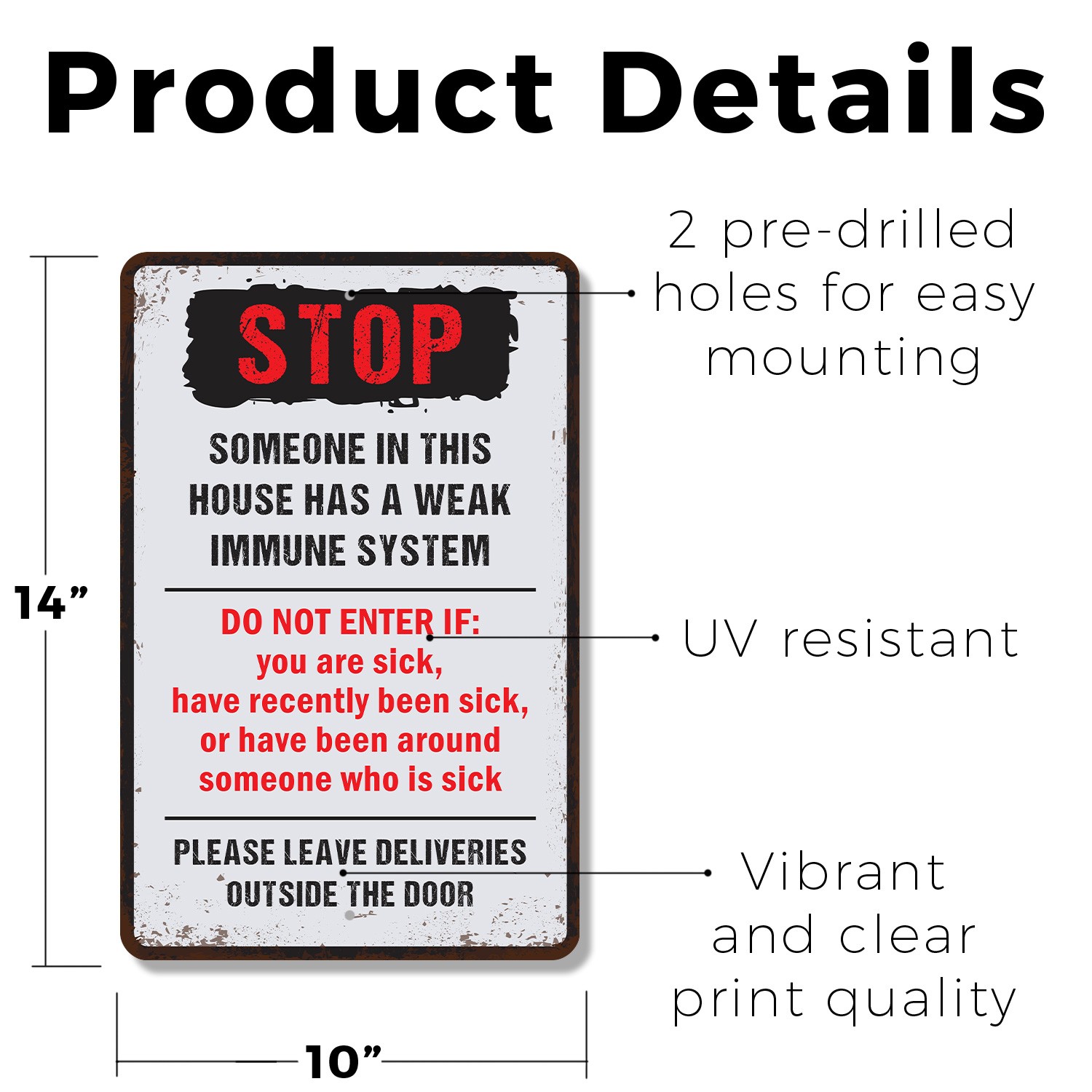 Weak Immune System Sign Please Respect My Bubble Perfect for Front Doors