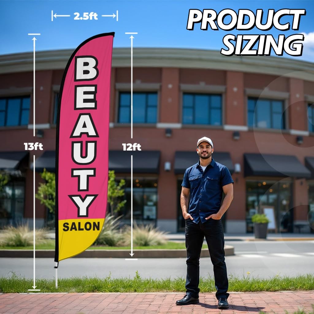 Lookourway Feather Flag Pole Kit – 12 Feet Tall Advertising Flag Banner
