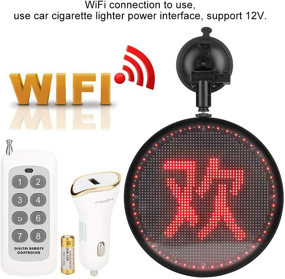 12V Universal Car LED Sign Display Board, LED Car Sign Light Board, Portable Bri
