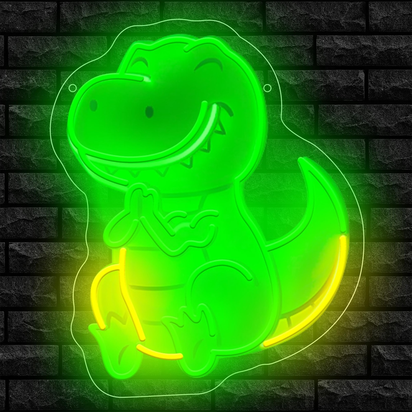 Dinosaur Neon Sign For Wall Decor, Colorful UV Printed Neon Light with Retro …