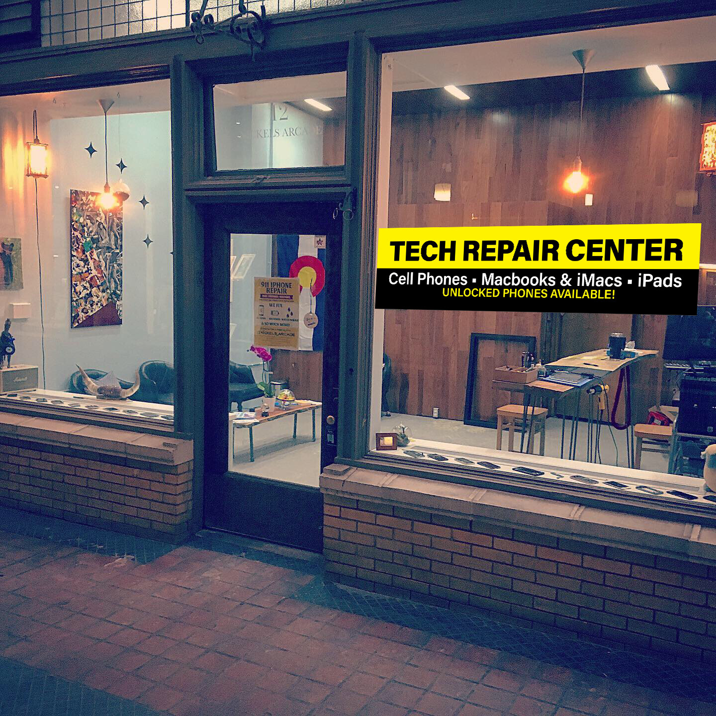 TECH REPAIR CENTER Banner – Device Repair Store Window/Building Sign – QUALITY