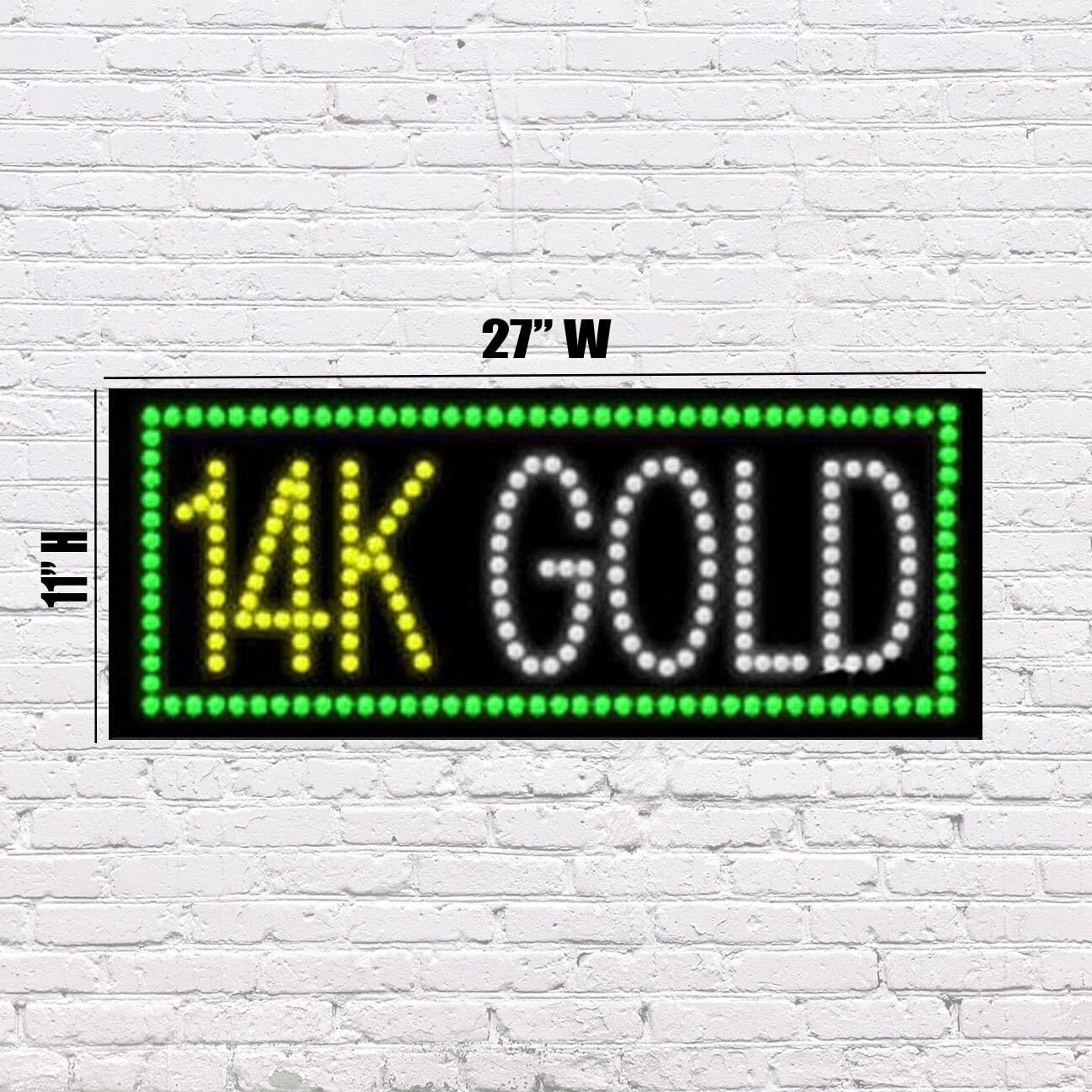 LED 14K Gold | Light-up Sign | 27&Prime;W x 11&Prime;H x 1&Prime;D