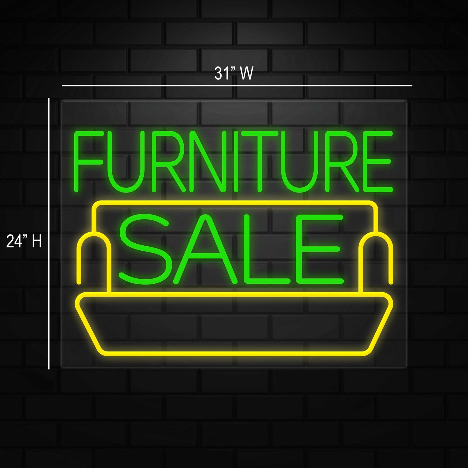 Furniture Sale Neon Sign for Retail Displays | LED Flex Neon | 31&Prime;W x 24&Prime;H x 1&Prime;D