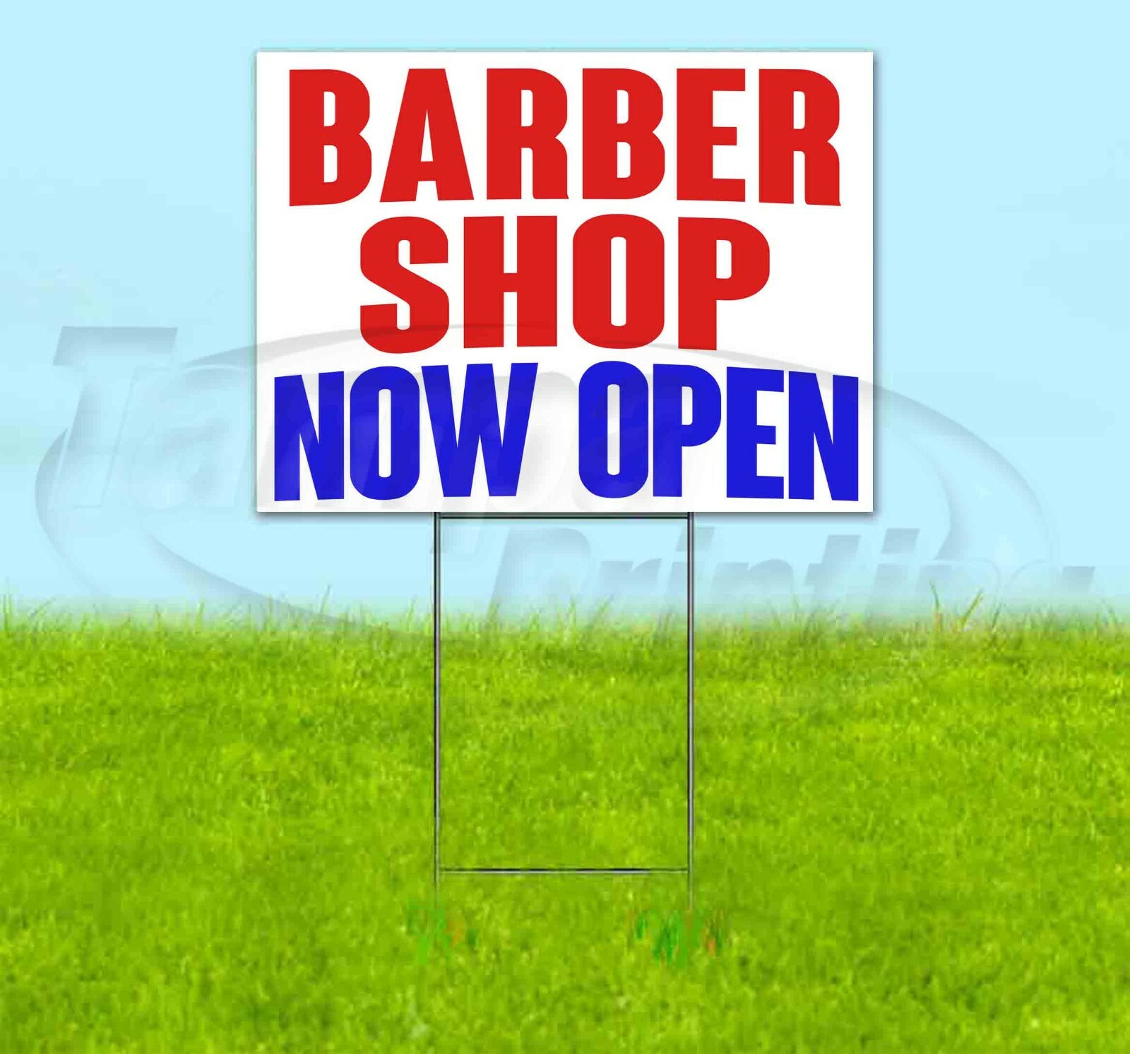BARBER SHOP NOW OPEN Yard Sign Corrugated Plastic Bandit Lawn Decorations