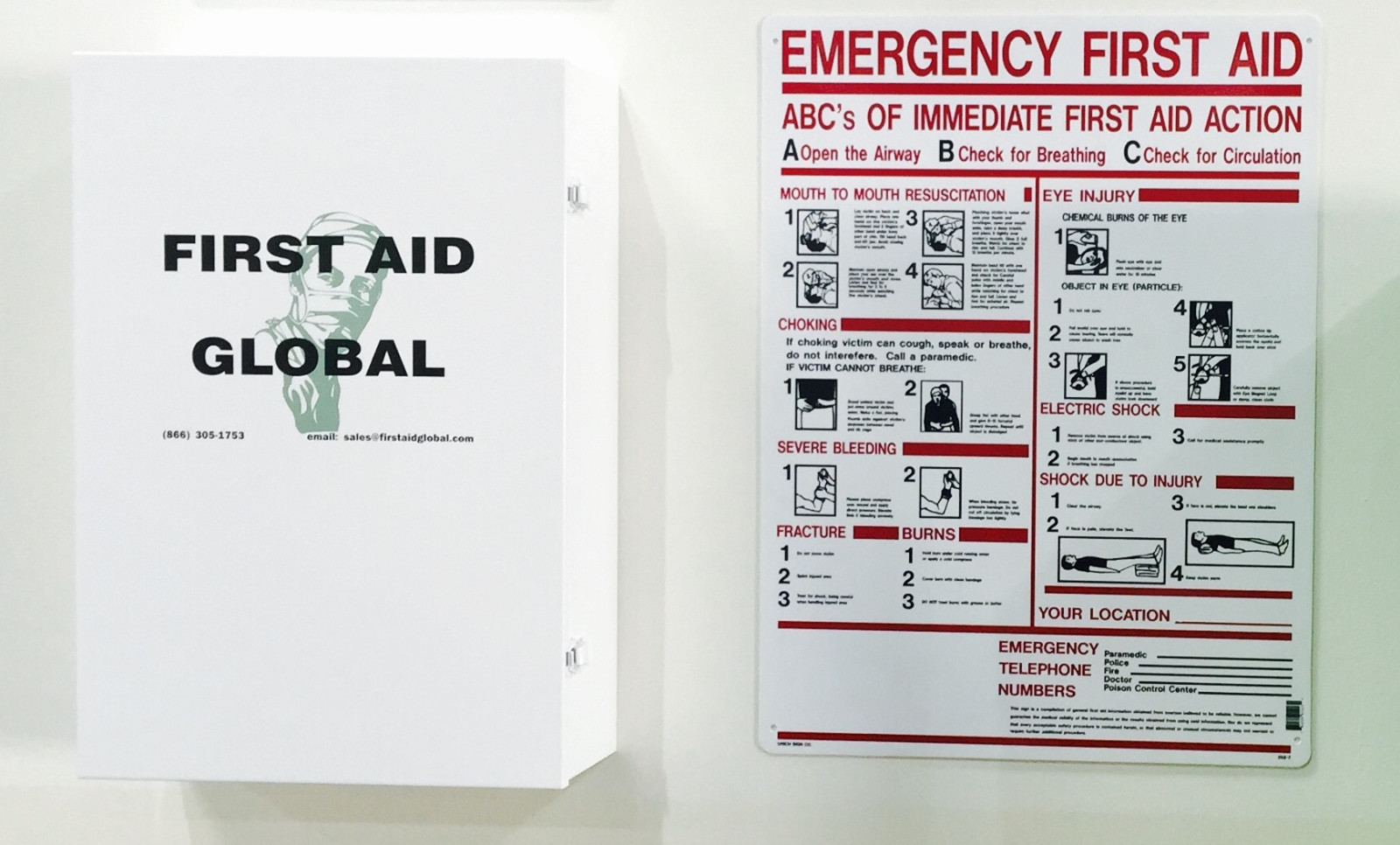 ABC&rsquo;s of Emergency First Aid/CPR Sign 24×18 Heavy Duty Plastic