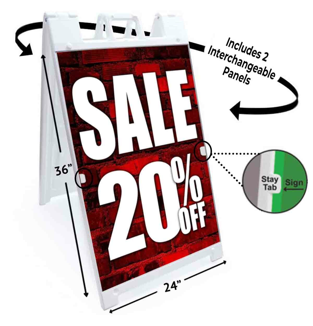 SALE 20% OFF Signicade 24×36 Aframe Sidewalk Sign Banner Decal DISCOUNT SPECIAL