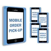 Mobile Order Pick Up Public Safety Sign Metal, Plastic, Or Decal – 5 or 10 Pack