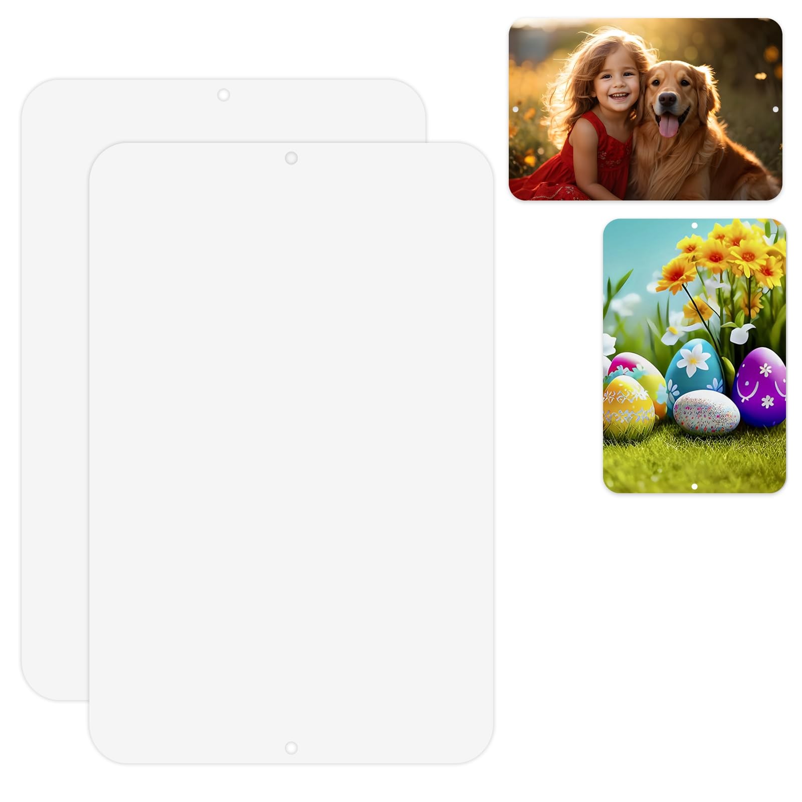 2 Pack 18&Prime; x 12&Prime; White Blank Sublimation Metal Sign for DIY Printing,Wall Decor