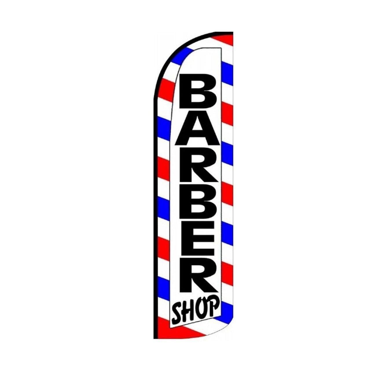 Barber Shop Swooper Flutter Feather Flag | 3ft W x 11.5ft Tall