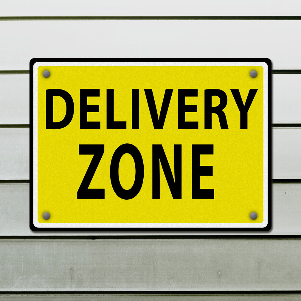 Aluminum Horizontal Metal Sign Delivery Zone Weatherproof Street Signage