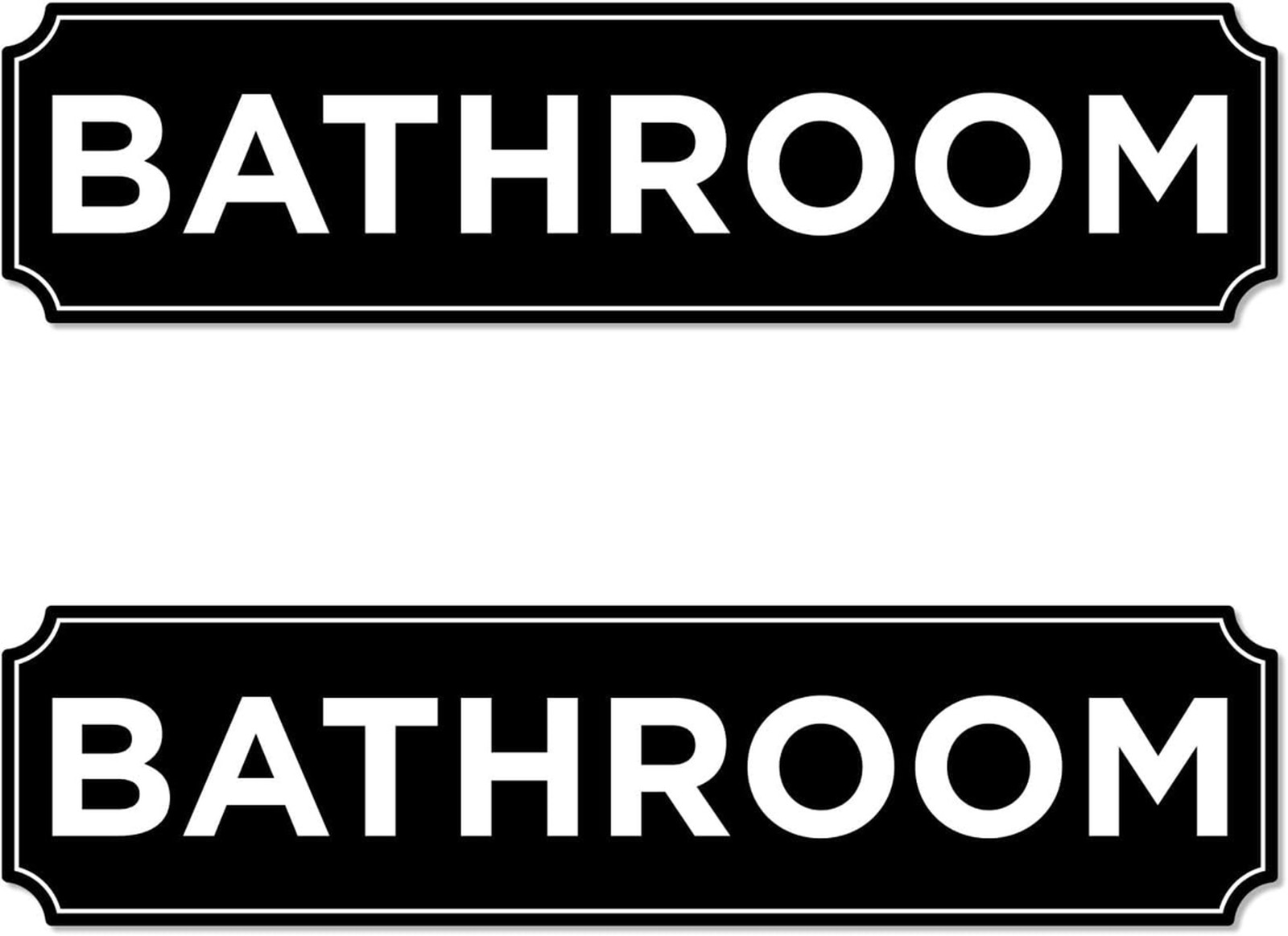 Bathroom Signs Decor Black Vinyl 8×2 Inches Unisex Restroom Door Stickers Set of