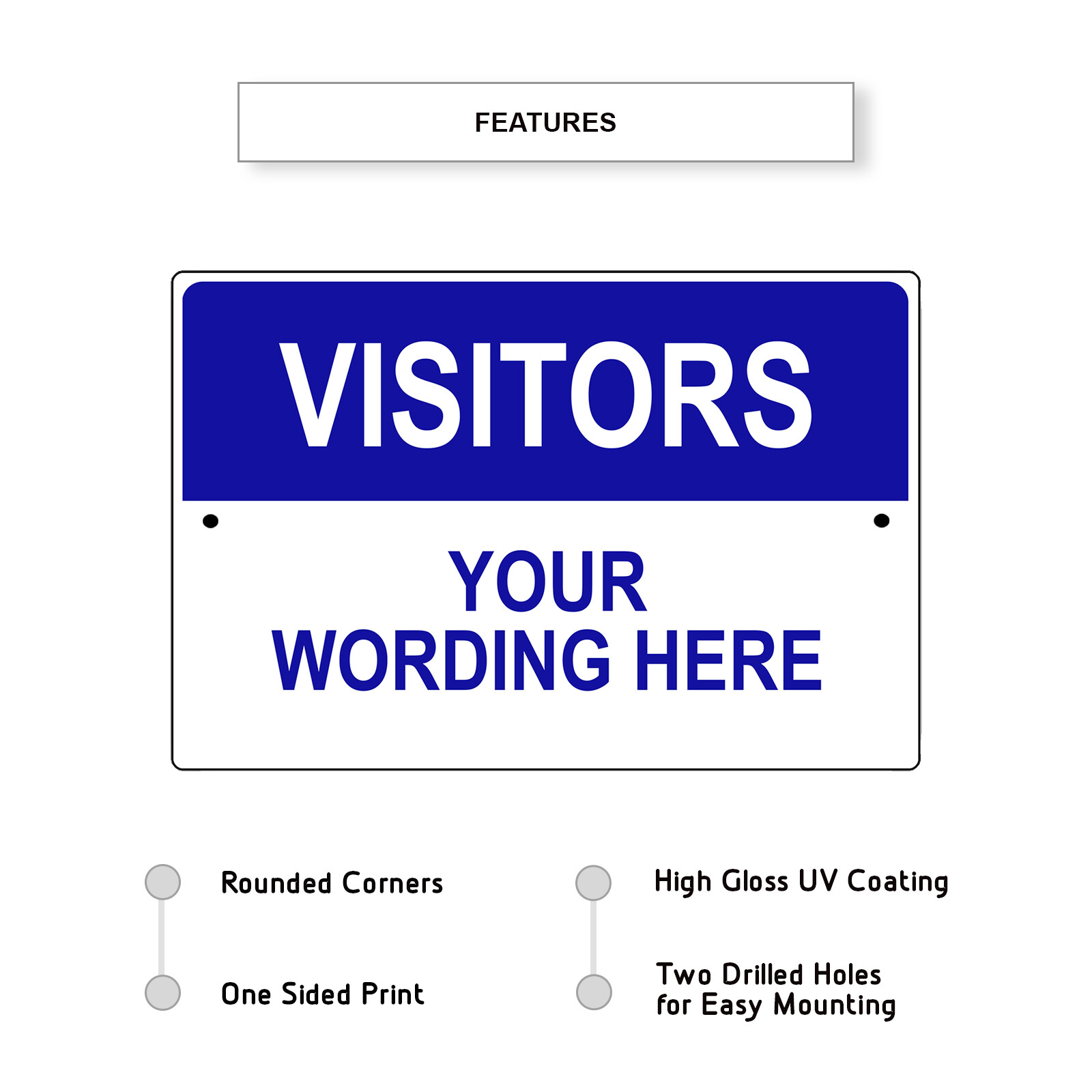Custom Sign Visitors Your Wording Sign Personalized Notice Aluminum Metal Sign