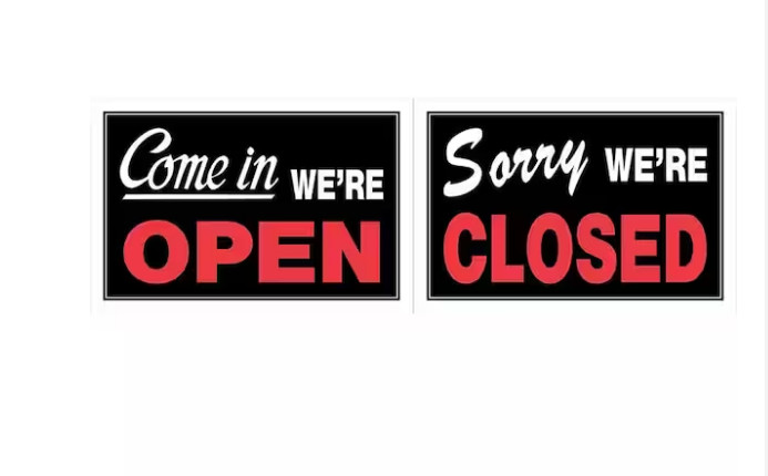 PLASTIC OPEN / CLOSED SIGN