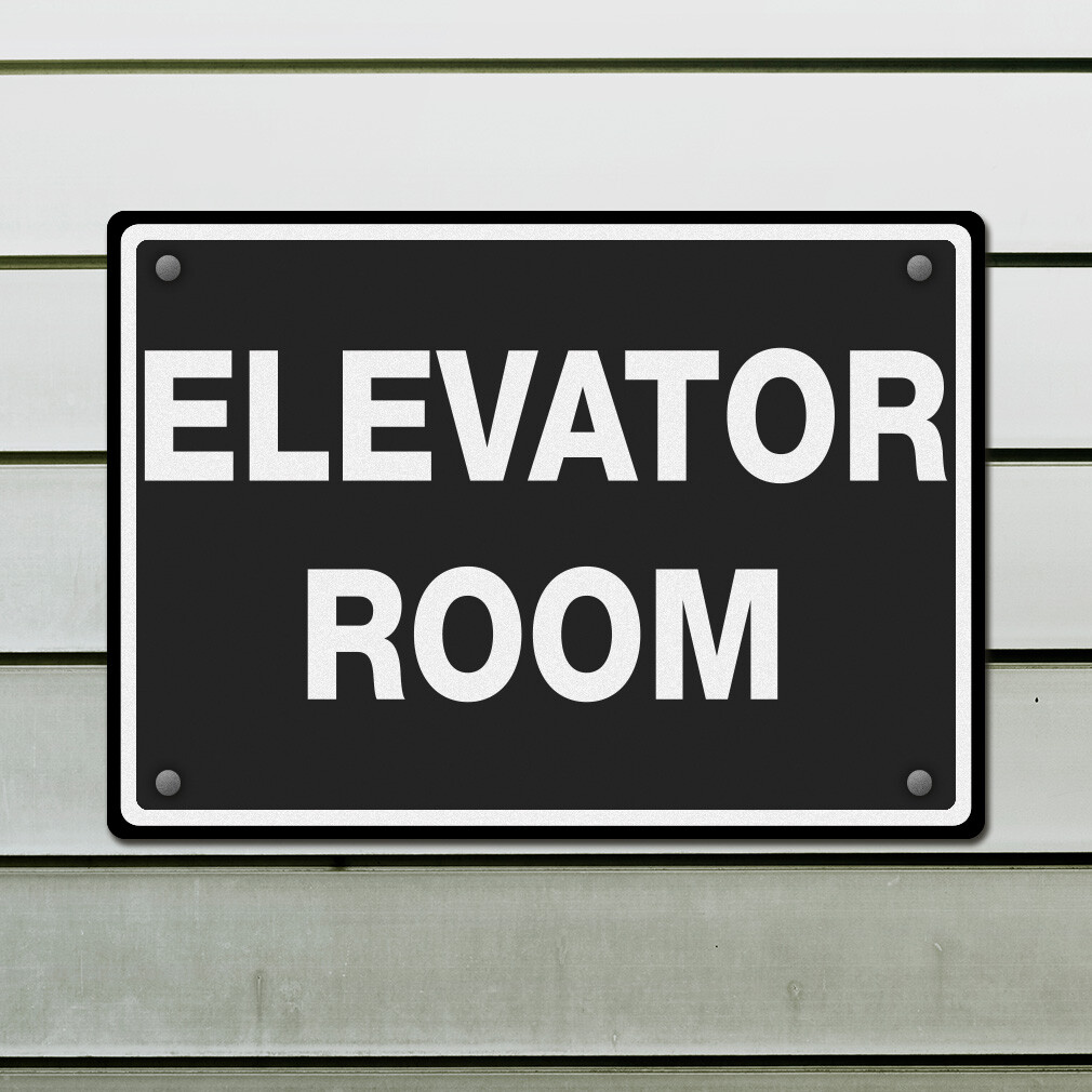 Horizontal Metal Sign Elevator Room Tactile Business Weatherproof Street Signage