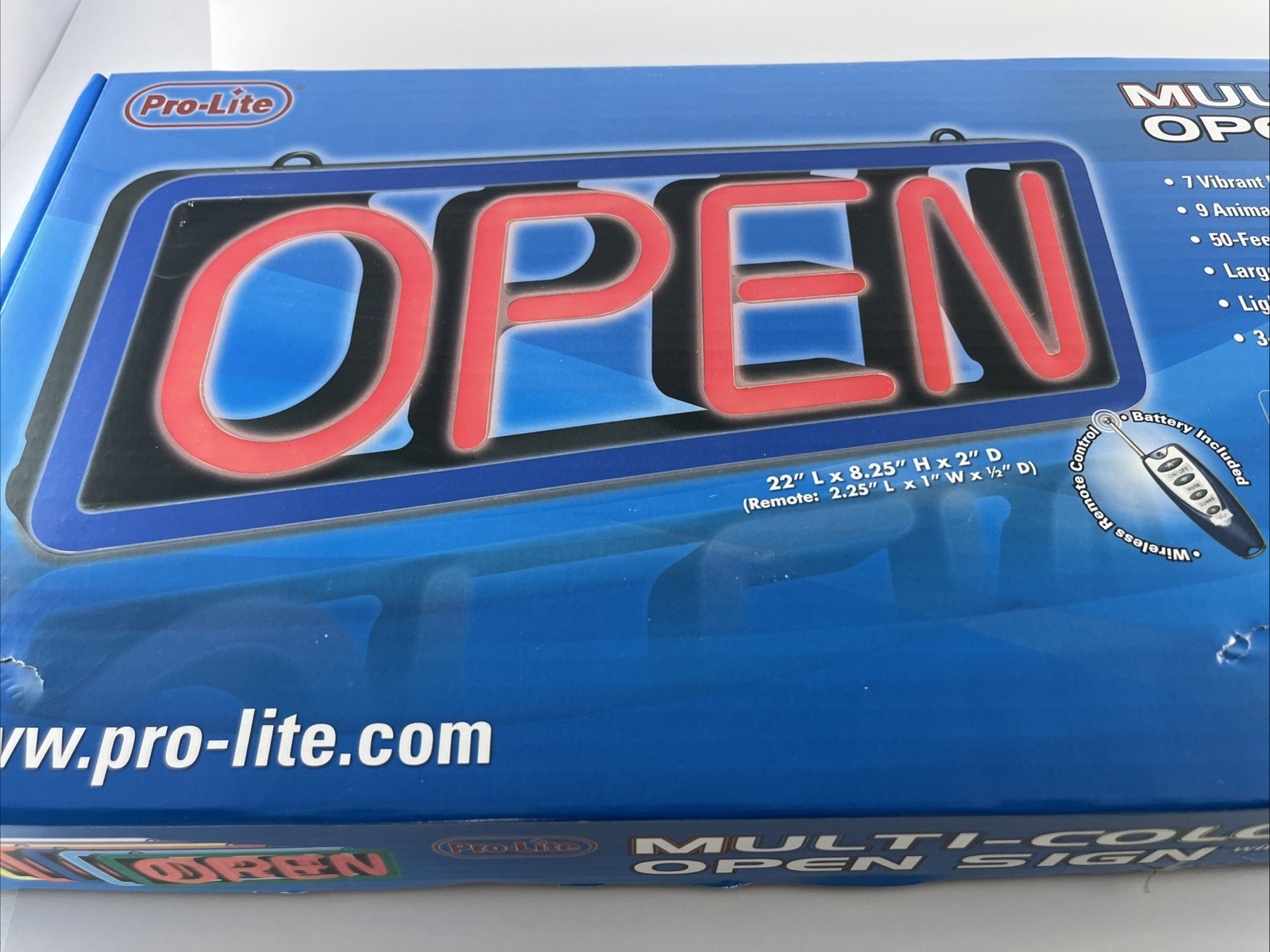 Pro-Lite Ultra Bright LED Neon OPEN Sign Multi-Color Business Store Window NEW