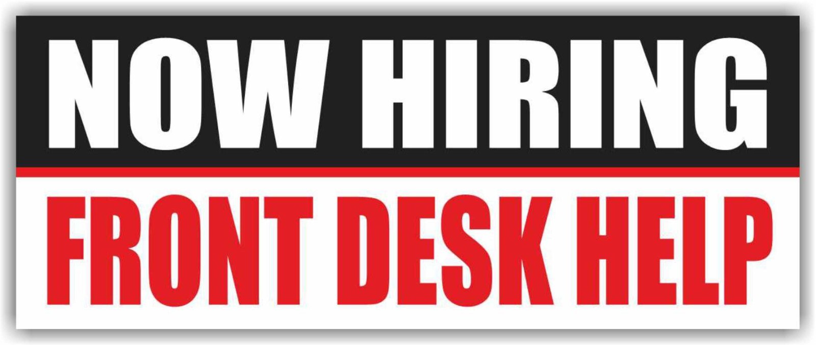 NOW HIRING FRONT DESK HELP Advertising Banner Vinyl Sign Work Job Employment