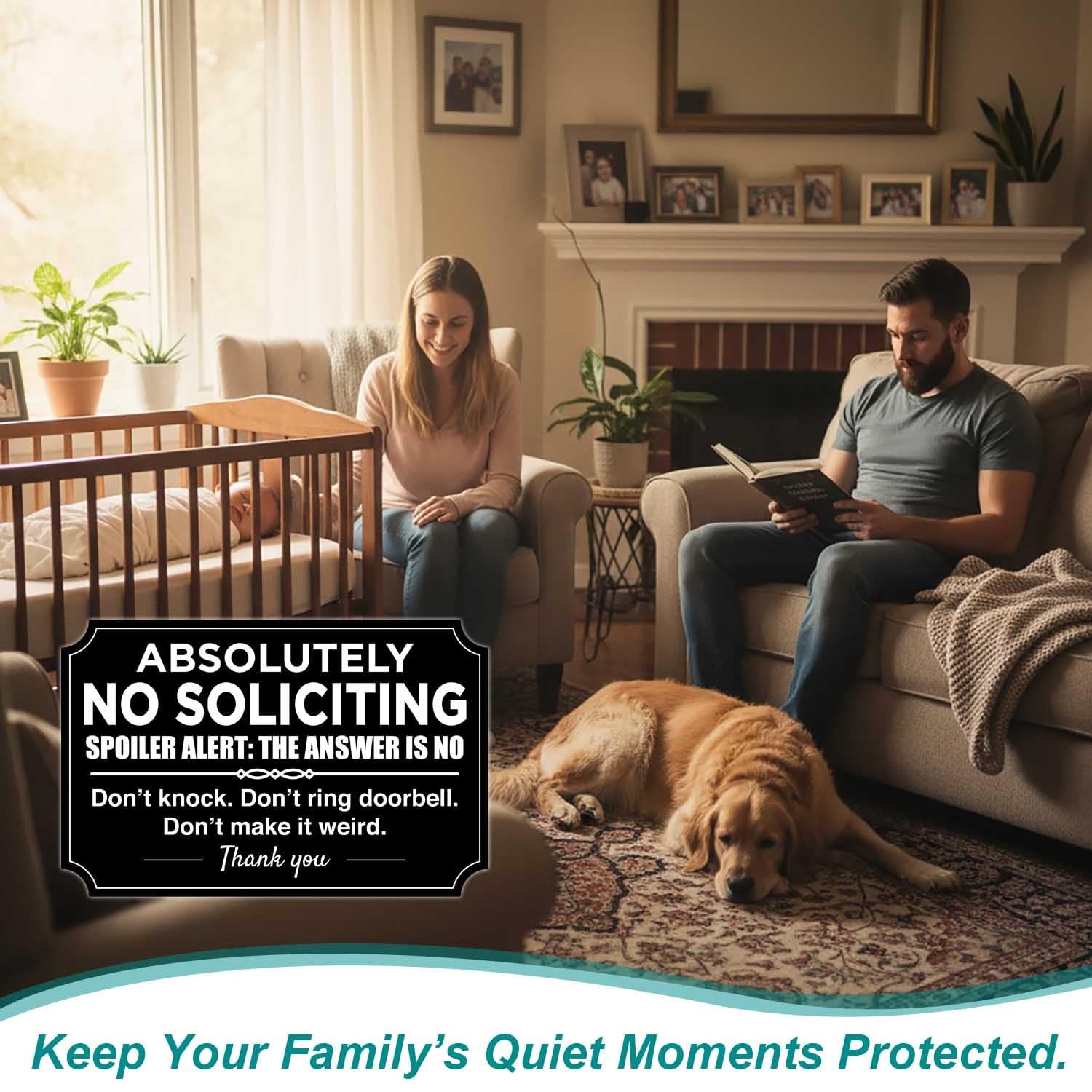 2 Pack No Soliciting Signs Weatherproof Vinyl SelfAdhesive For Home Business 8.