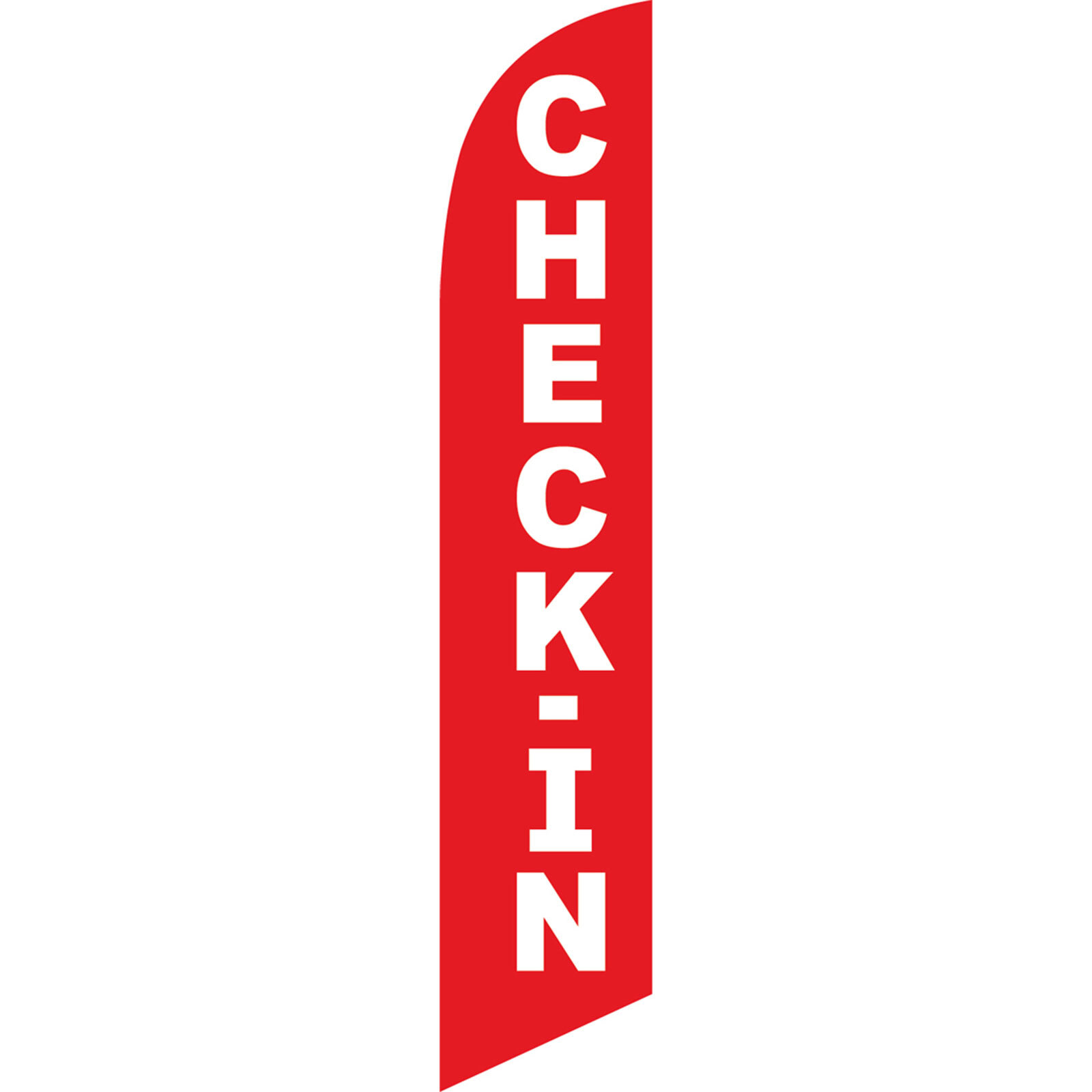 Check-In Red 2 1/2 ft X 11 1/2 ft Windless Swooper Flag (Flag Only)