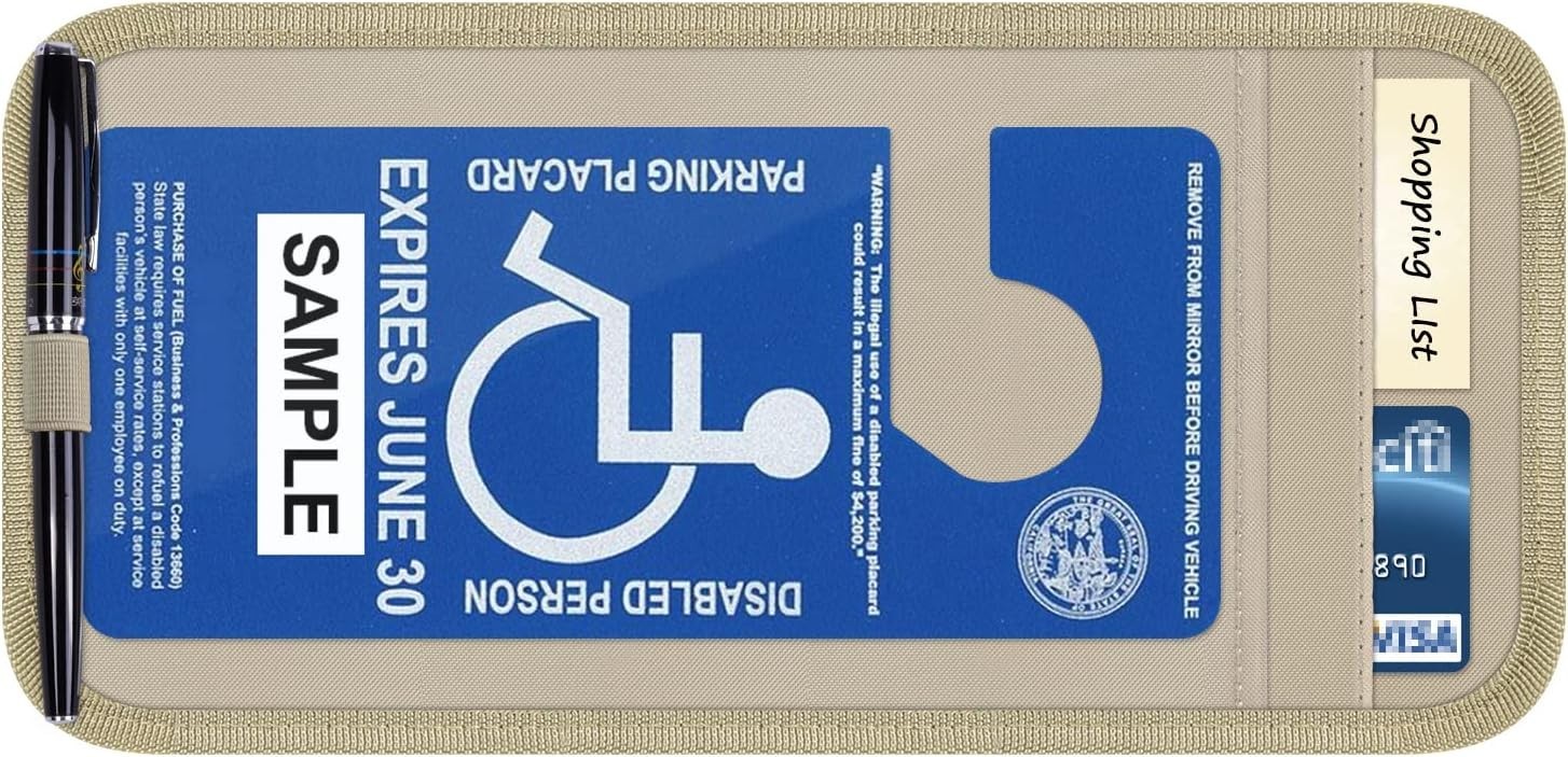Handicap Placard Holder for Auto, Disabled Parking Permit Sign Protector for …
