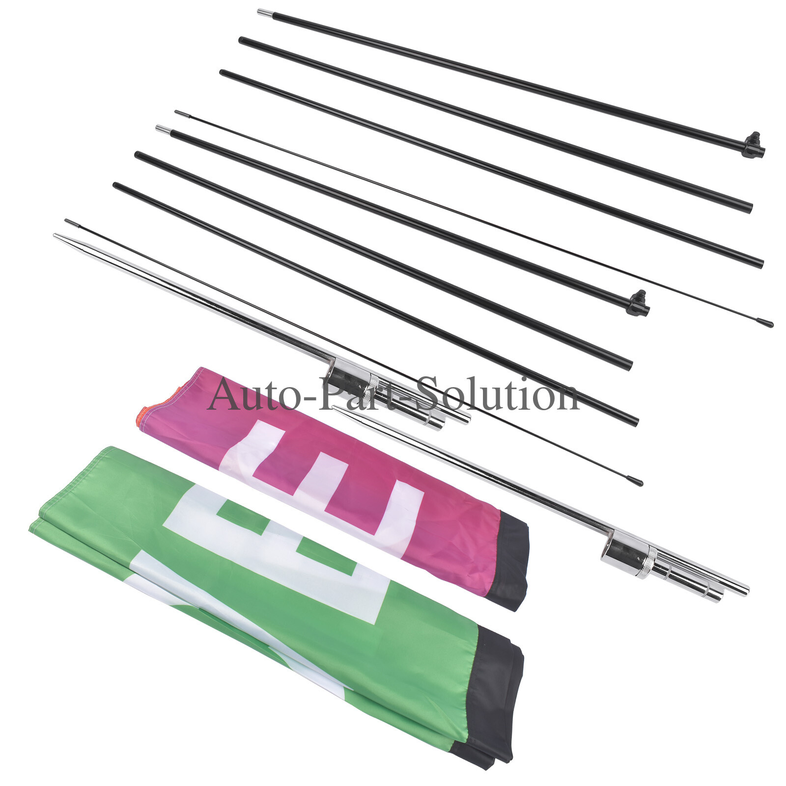 2/3/4-Piece Advertising Flagpole Stand Open Feather Flags with Pole Kit