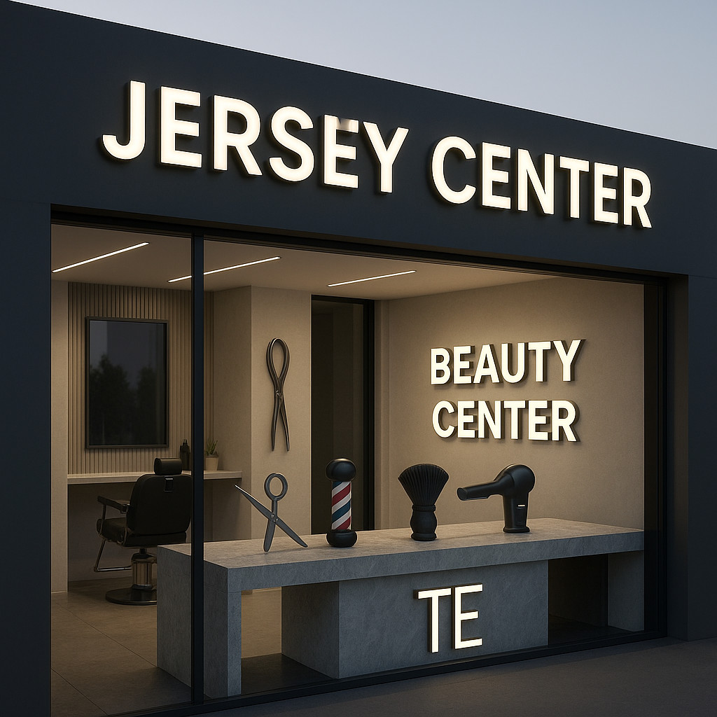 Jersey Barber Shop LED Channel Letters – Custom Outdoor Storefront Business Sign