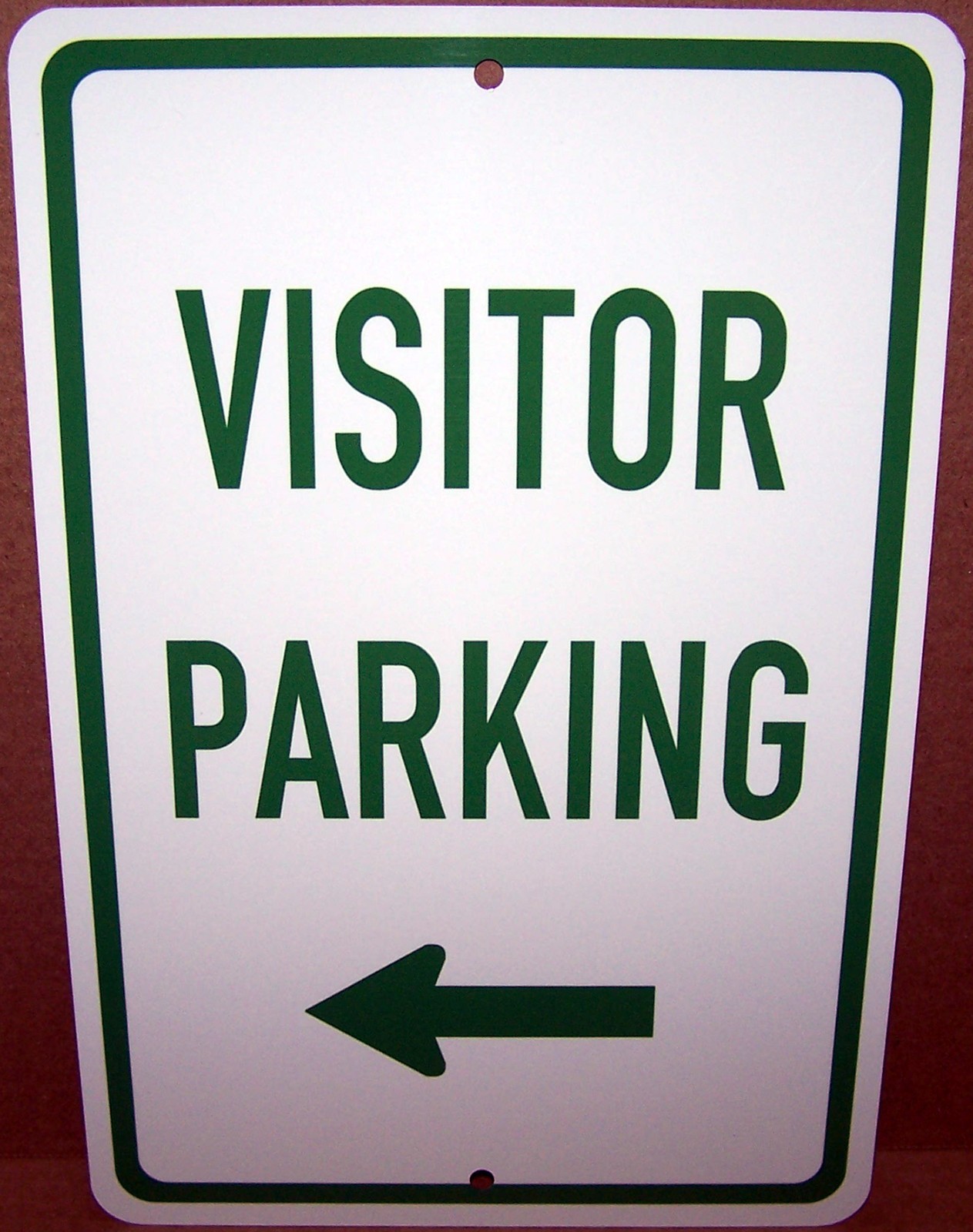 Visitor Parking Left Arrow 8&Prime;x12&Prime; Aluminum Sign UV Protected Made in USA – Green