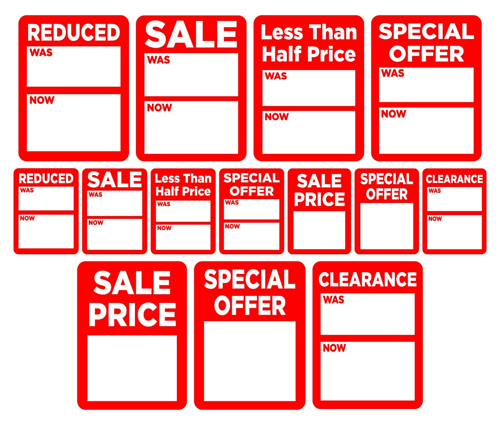 REDUCED / SALE / OFFER / CLEARANCE / Less Than Half Price Stickers/Labels