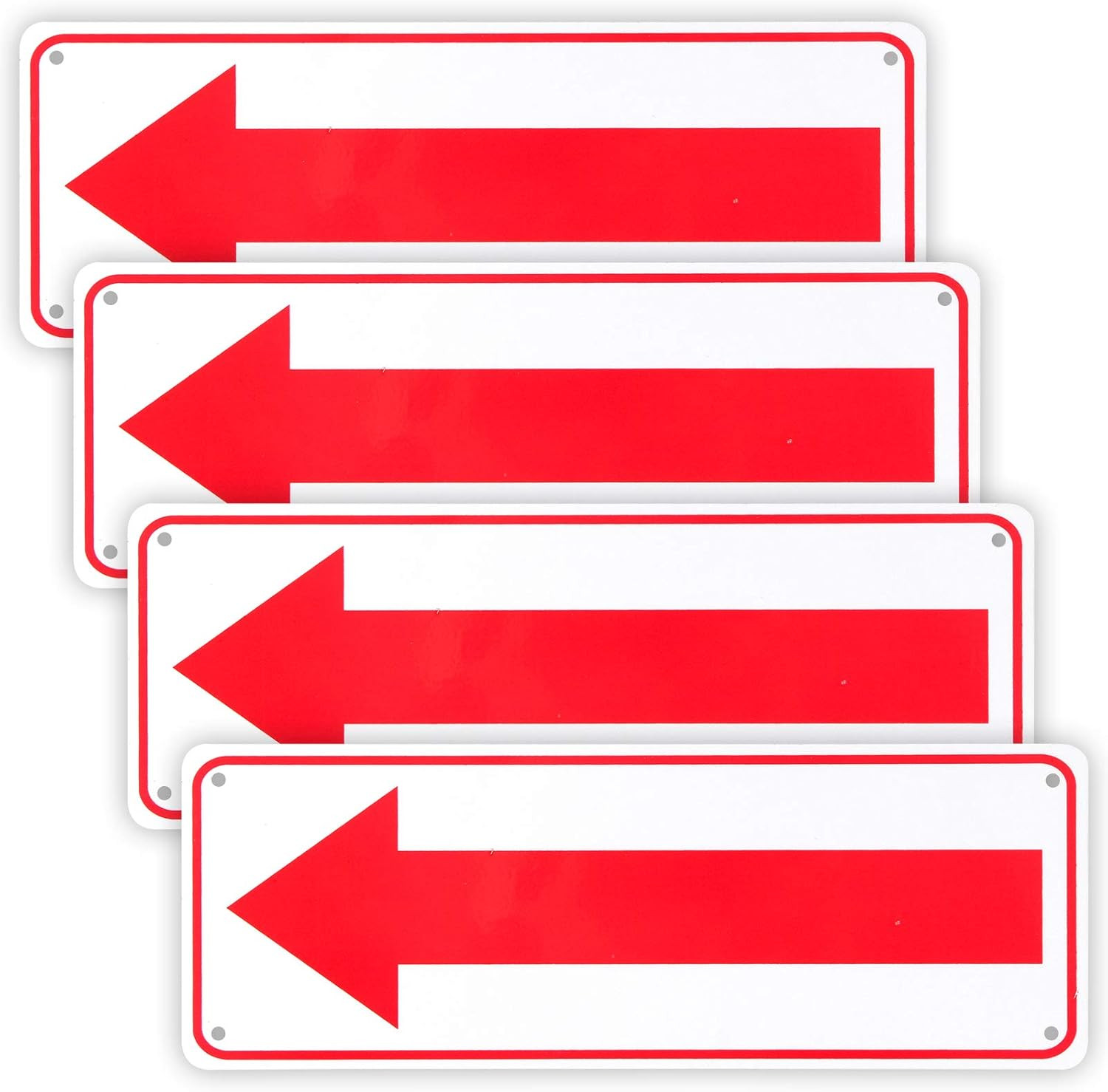 4-Pack Arrow Sign,For Indoor or Outdoor Use，10&Prime;X 3.5&Prime; .04&Prime; Aluminum Reflective S