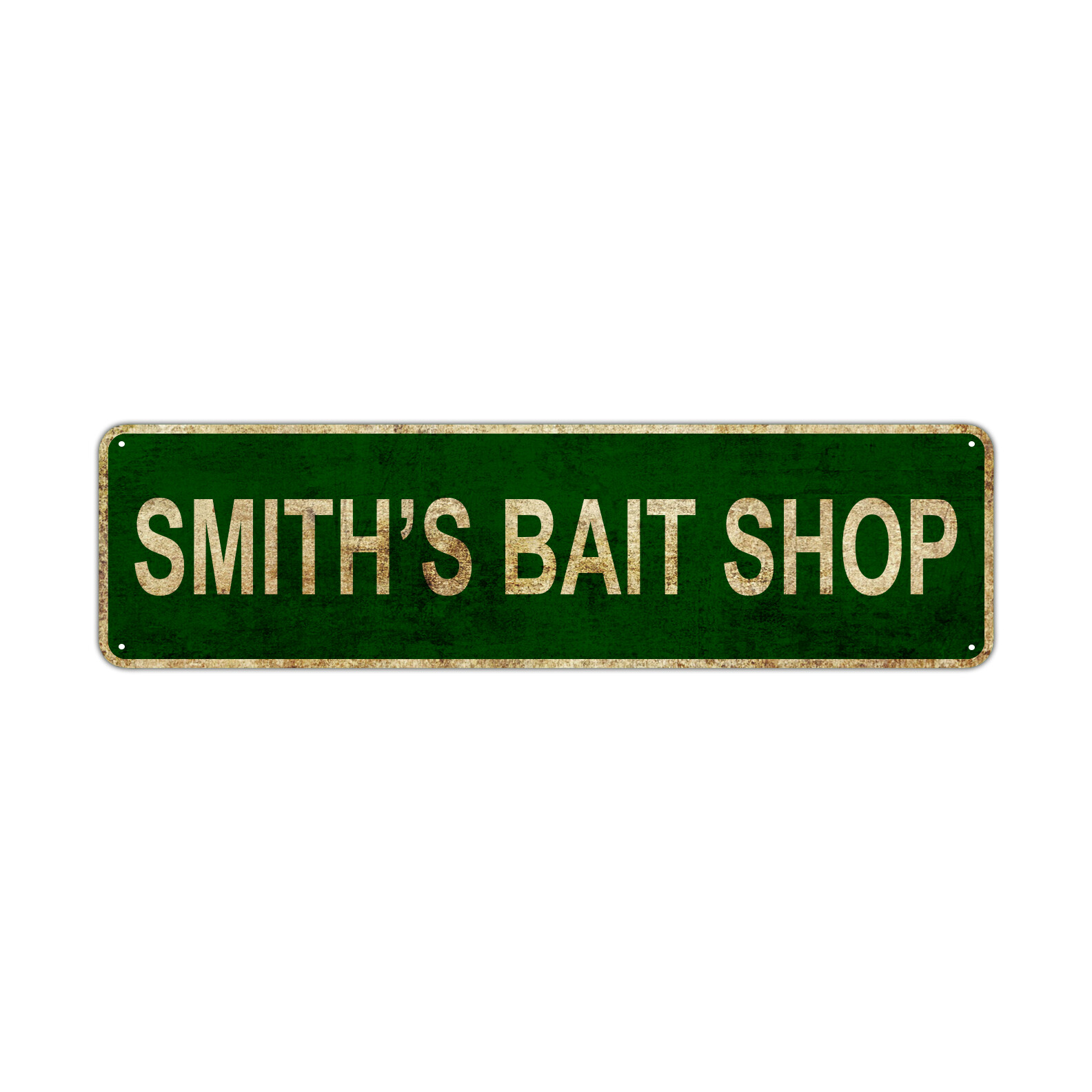 Smith&rsquo;s Bait Shop Vintage Sign| Hotel Bar Garage Man Street Décor Rustic Sign