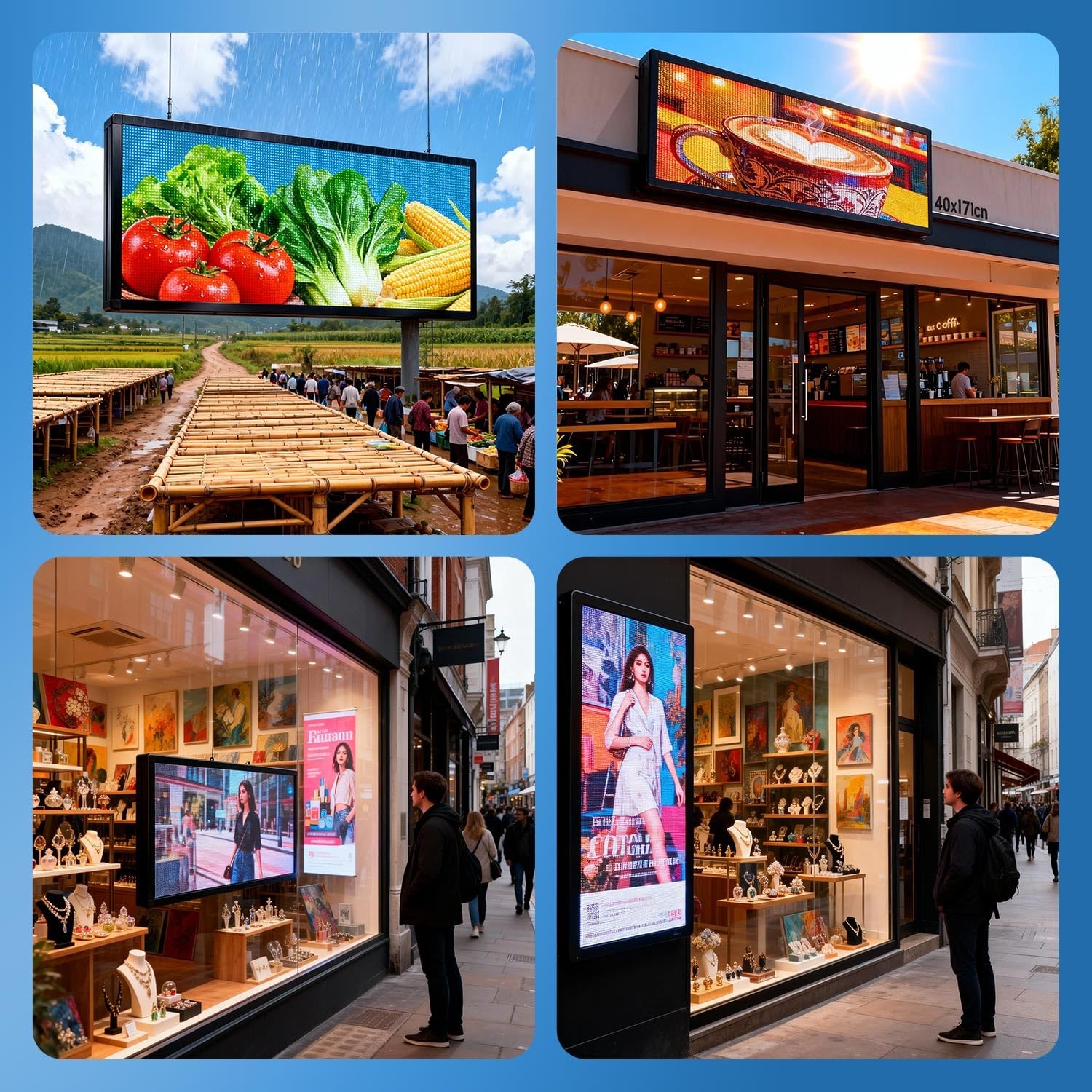 P6 Programmable Scrolling Led Sign Custom Digital Signage Displays 40&Prime;X17&Prime;