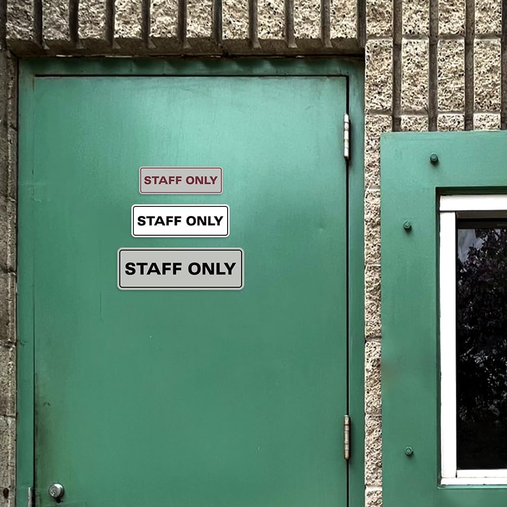 Standard Staff Only Wall or Door Sign | Easy Installation | Office Workplace Sig