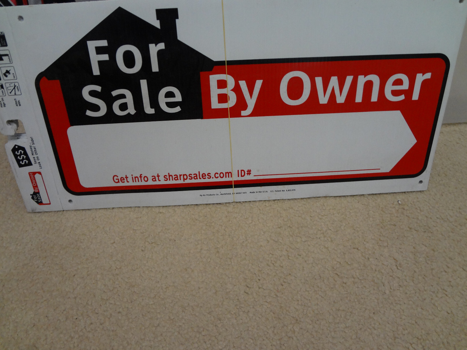 HY KO Products For Sale By Owner Sign 10&Prime; x 20&Prime;