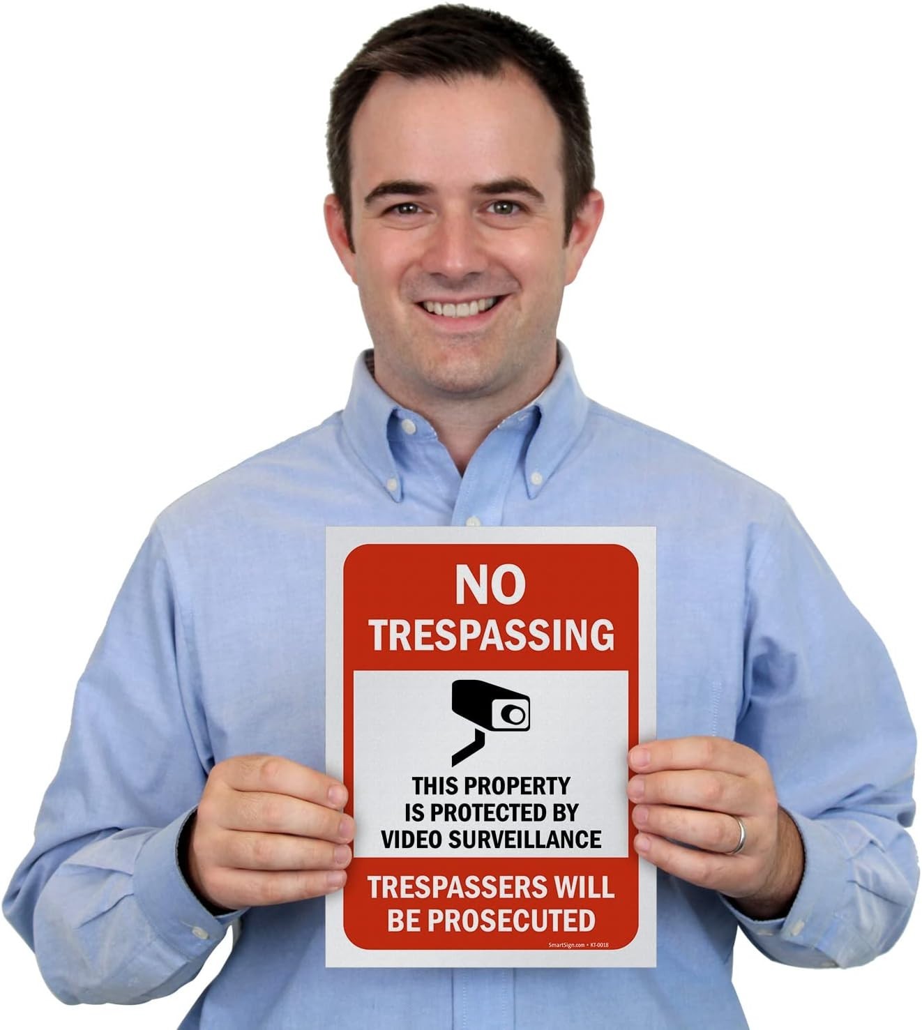 Pack of 5 12 x 9 inch “No Trespassing – Property Protected By Video Surveilla…