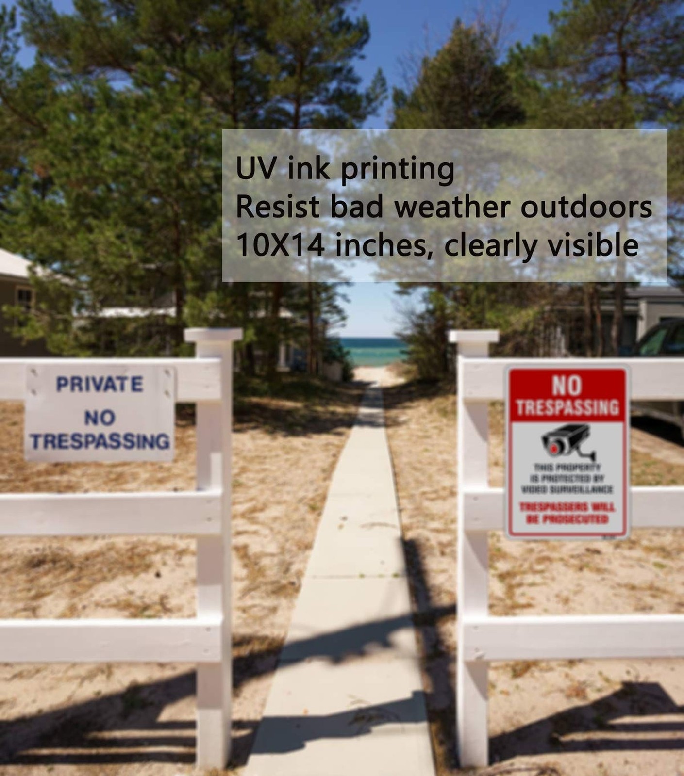 Large Video Surveillance Signs Outdoor,No Trespassing Sign Aluminum 10×14 Inc…