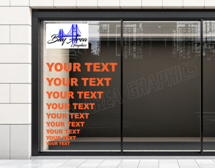 Business Info Storefront Window Vinyl Lettering Decal Custom Text
