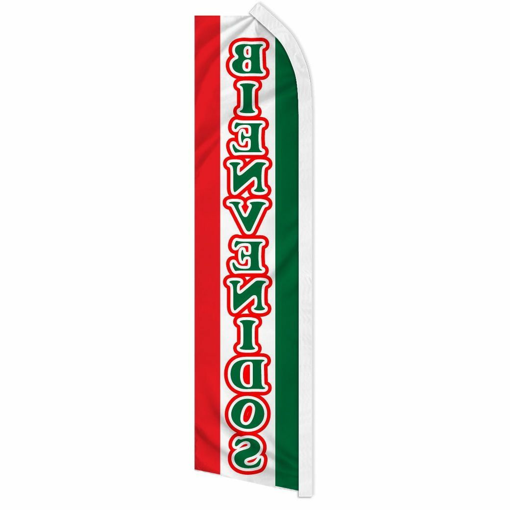 « BIENVENIDOS » advertising super flag swooper banner business sign welcome